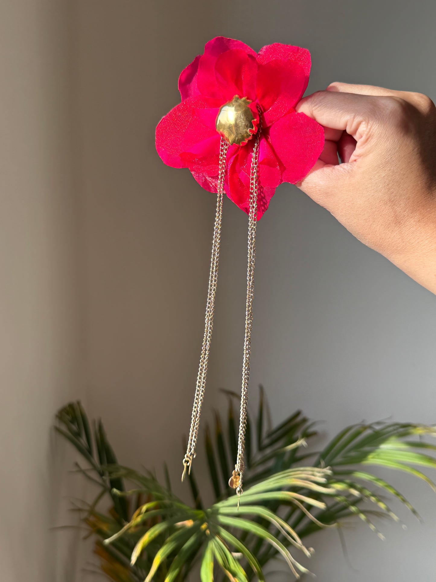 Pink Petal Bling Hair Clip