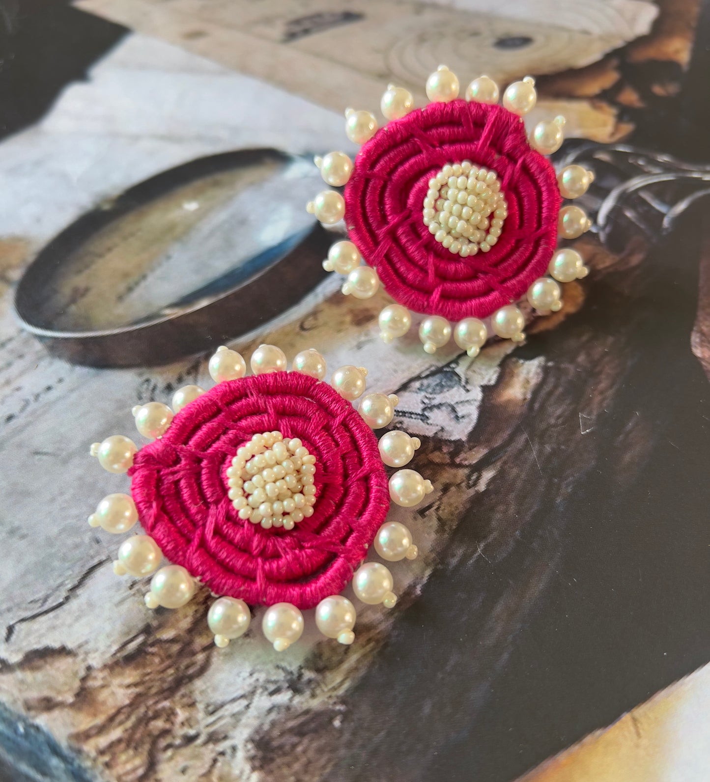 Pink Rose Earring
