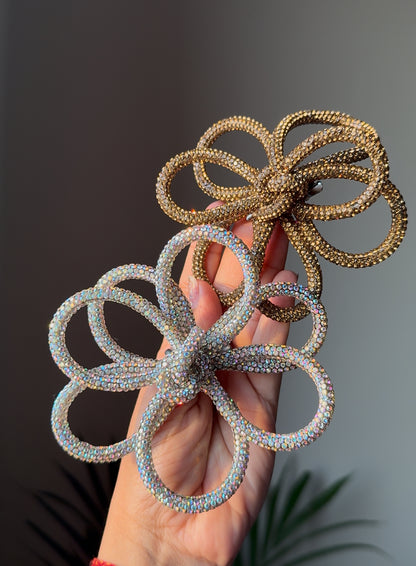 Glow Petal Hair Clip (Silver)