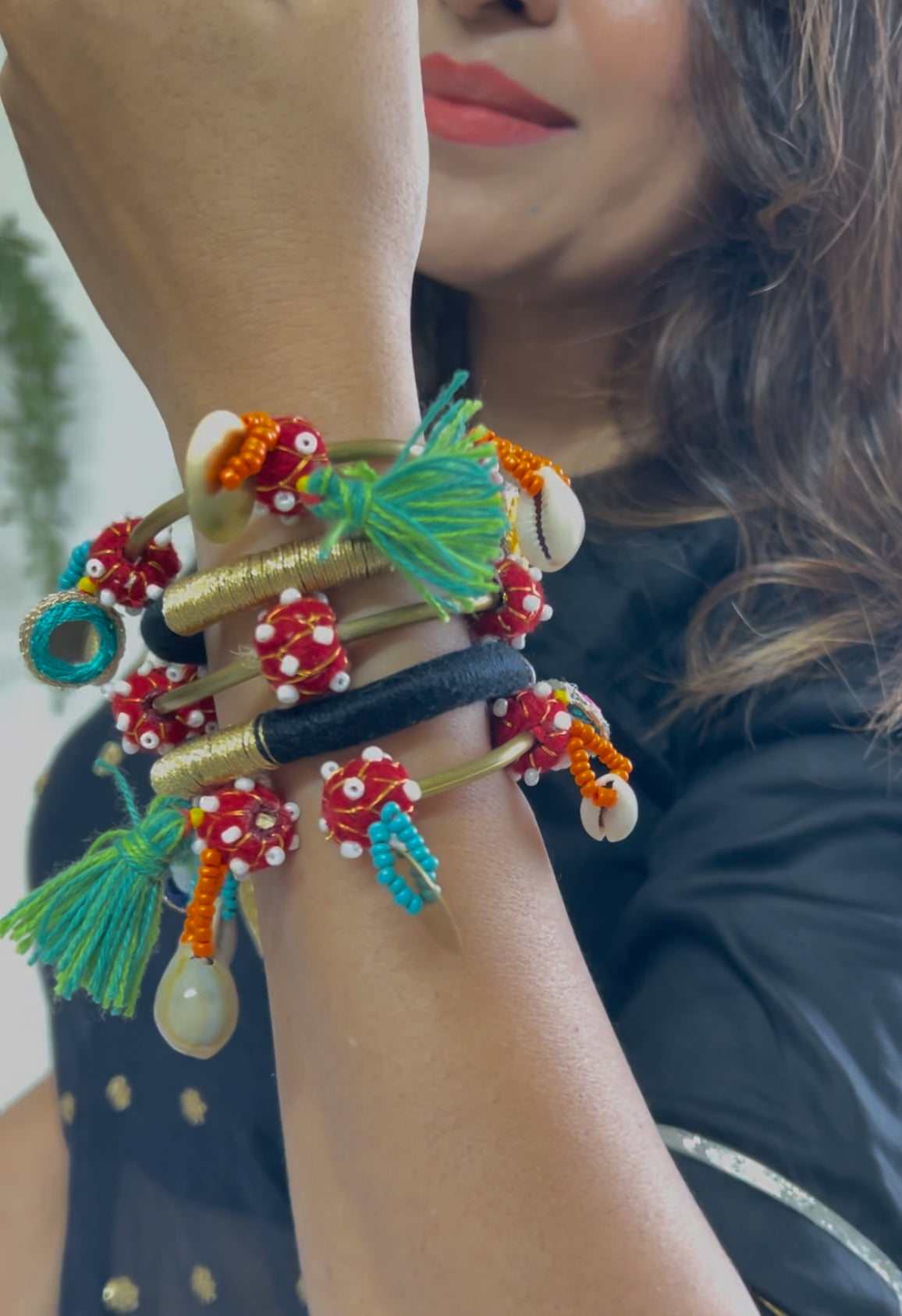 Masala मनका with Banjara kada Pair