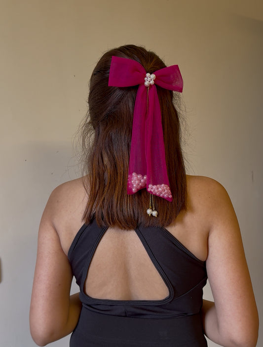 Pink Pearl Bow