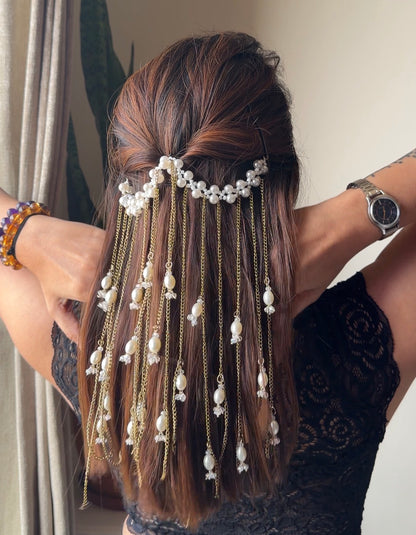 Pearl Tiara Hair Brooch